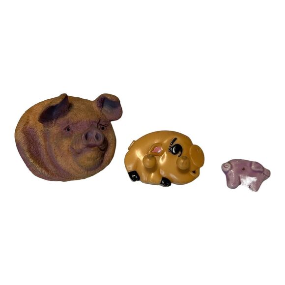 Vintage Pig Refrigerator Magnets Lot 3 Piggy Kitchen Chef Cooking Fridge - Picture 2 of 2